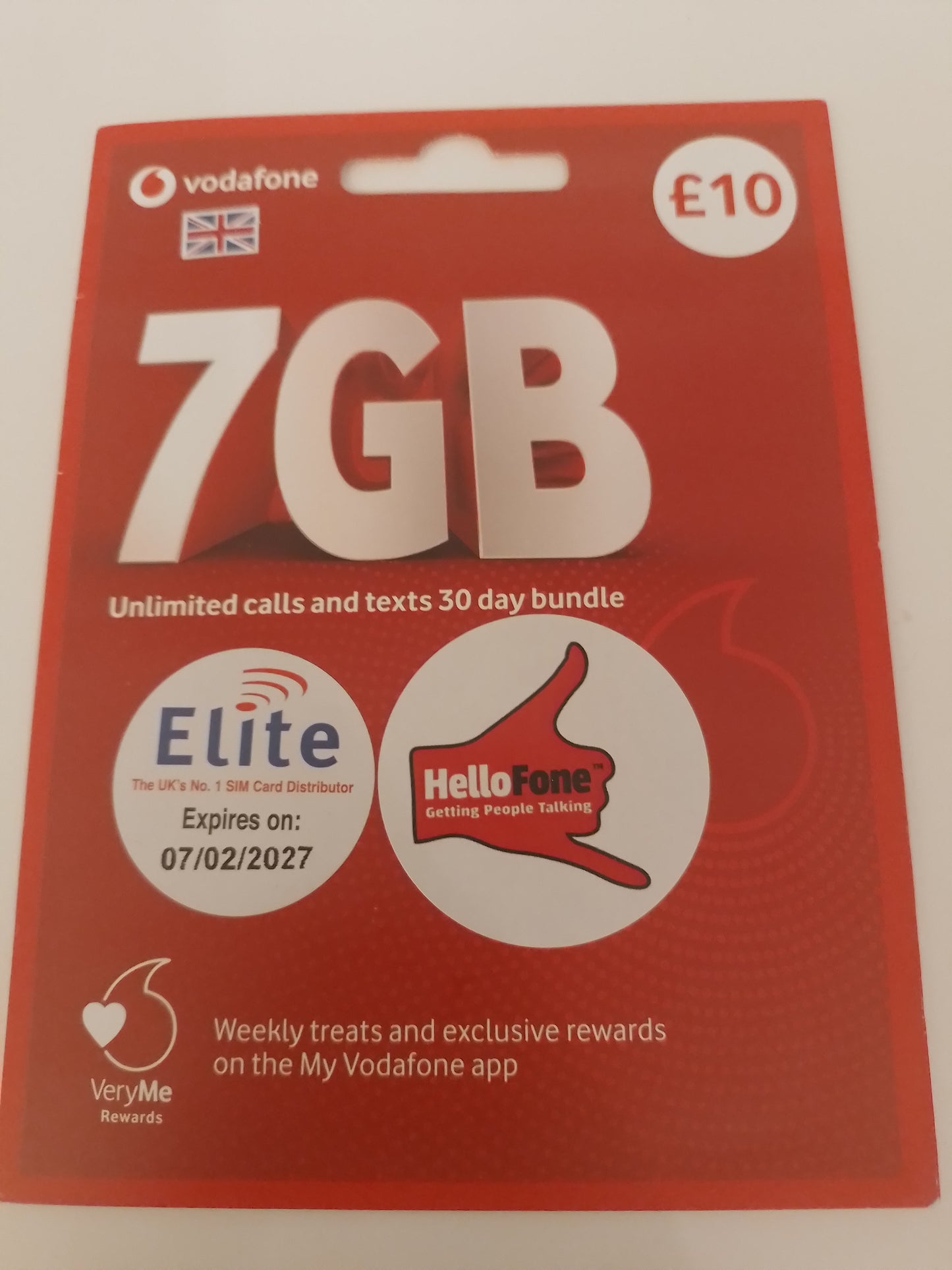 Vodafone UK Sim Card Pack In Gold Vip Easy 50 50 50 Number 073 50 50 50 31