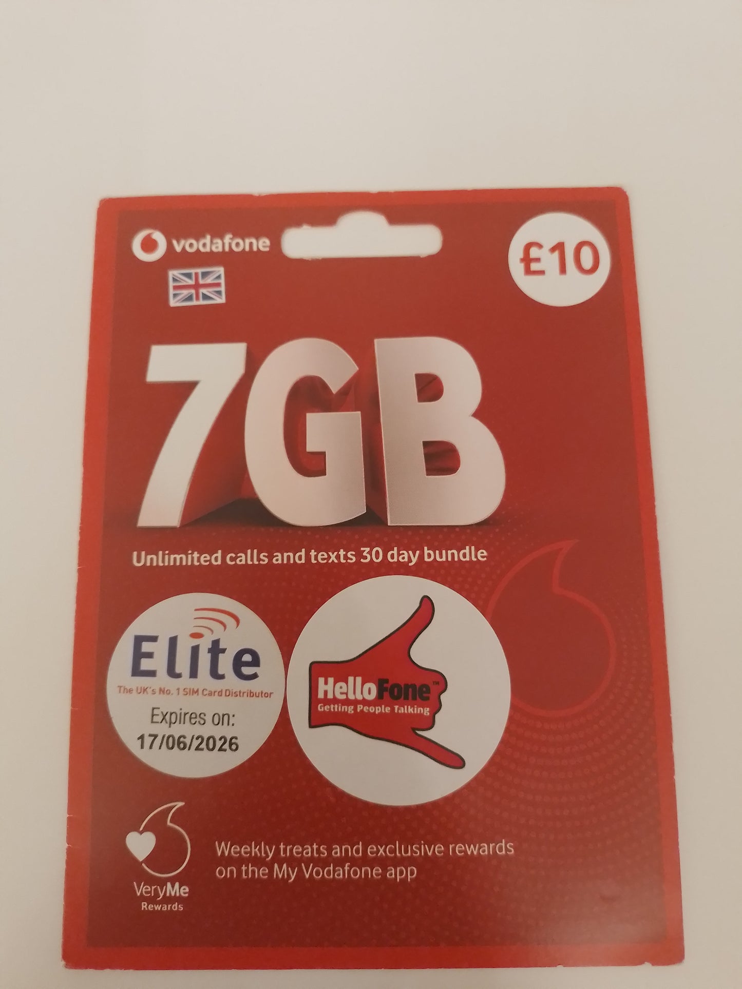 Vodafone UK Sim Card Pack In Gold Vip Easy 352 352 Number 07721 352 352