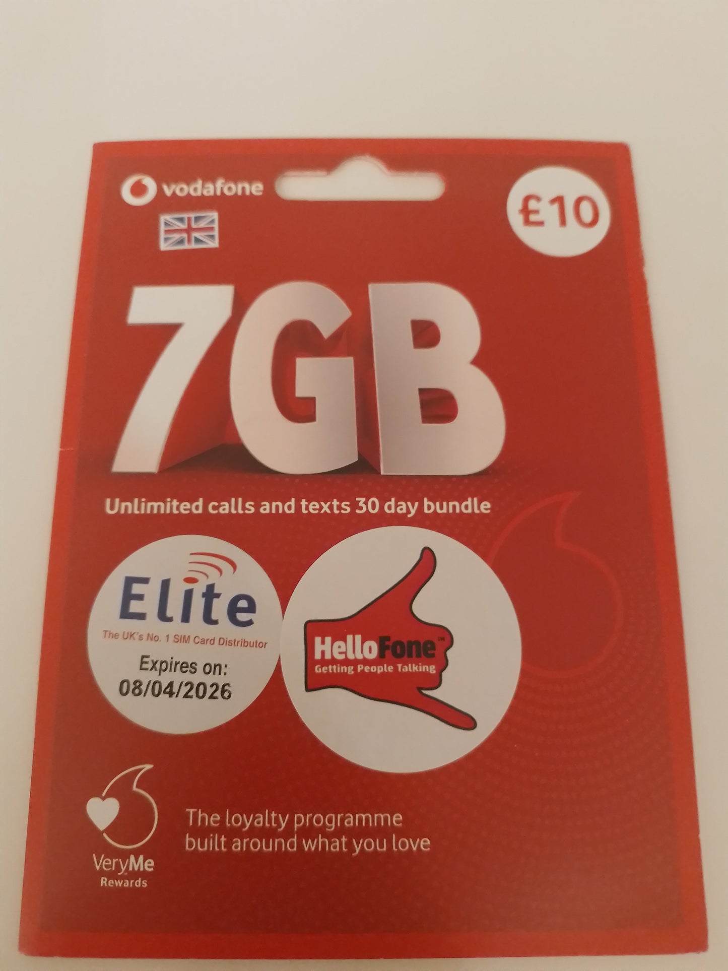 Vodafone UK Sim Card Pack In Gold Vip Easy 38 38 38 Number 07 38 66 38 38 0